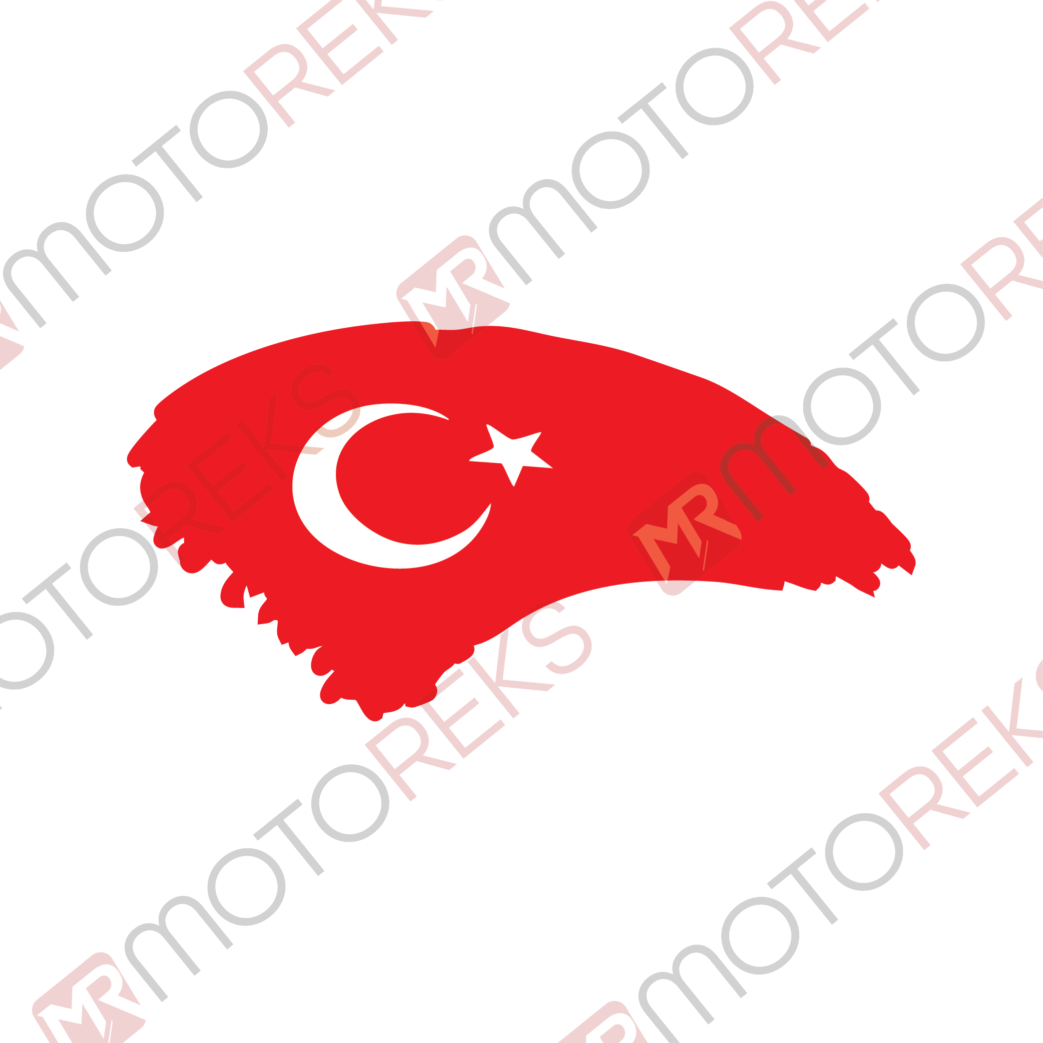 Dalgalı Türk Bayrağı Sticker - 10x5cm