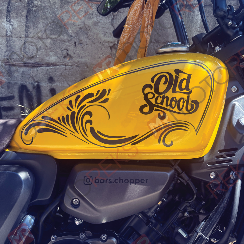 Old School Chopper Tank Sticker - 41x17cm - 2 Adet