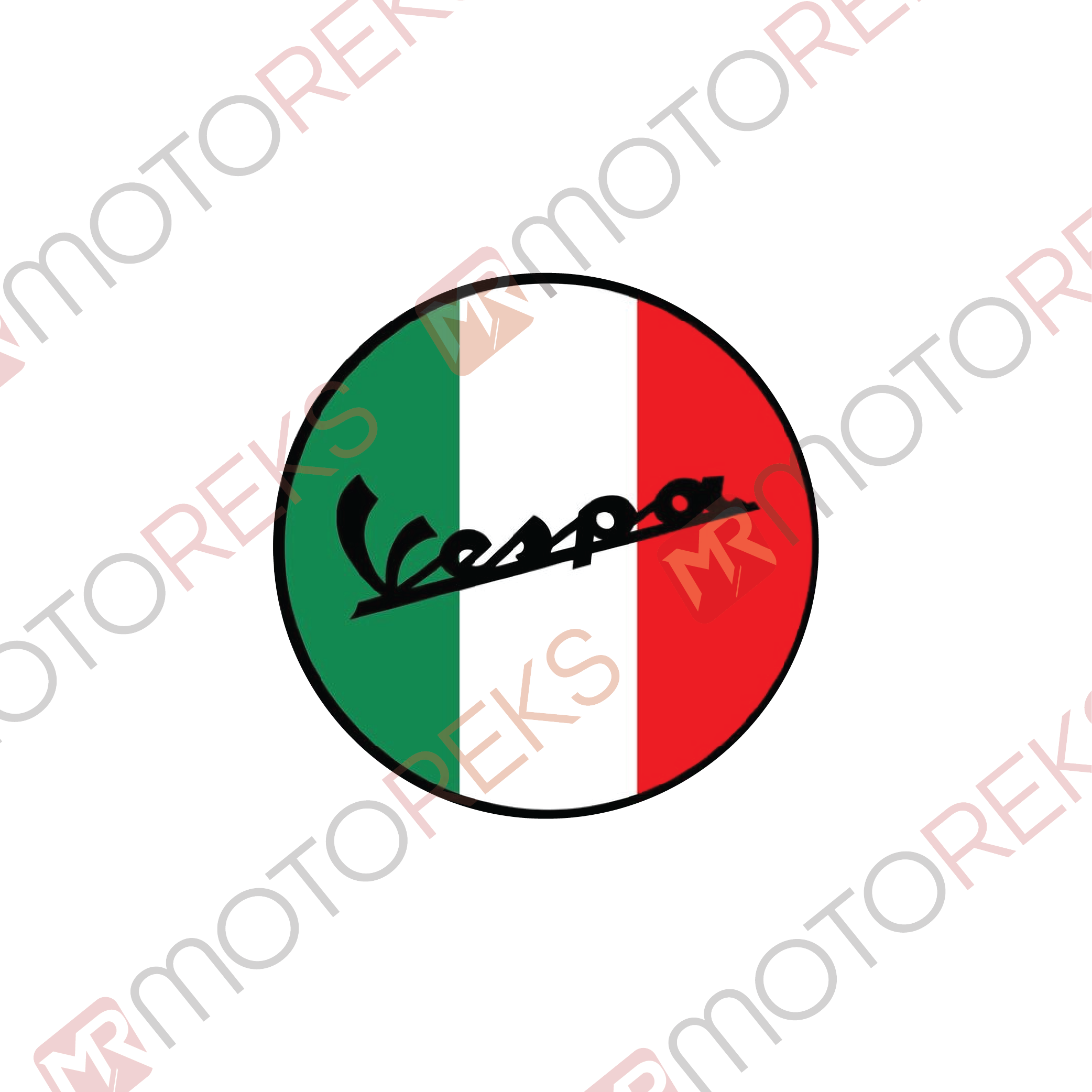 Vespa Bayrak Sticker - 2 Adet - 7x7 cm