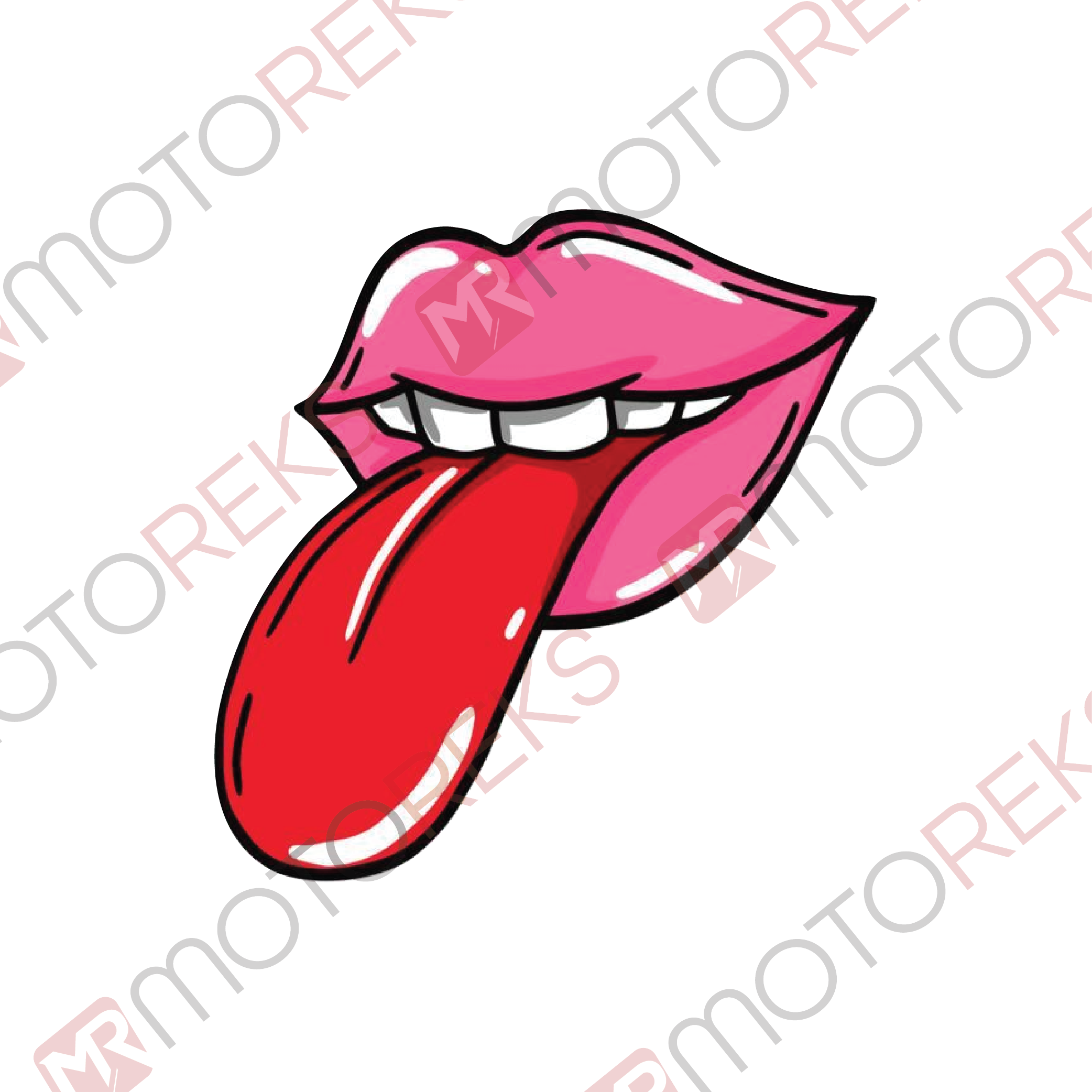 Dil Çıkaran Dudak Sticker - 7x7cm