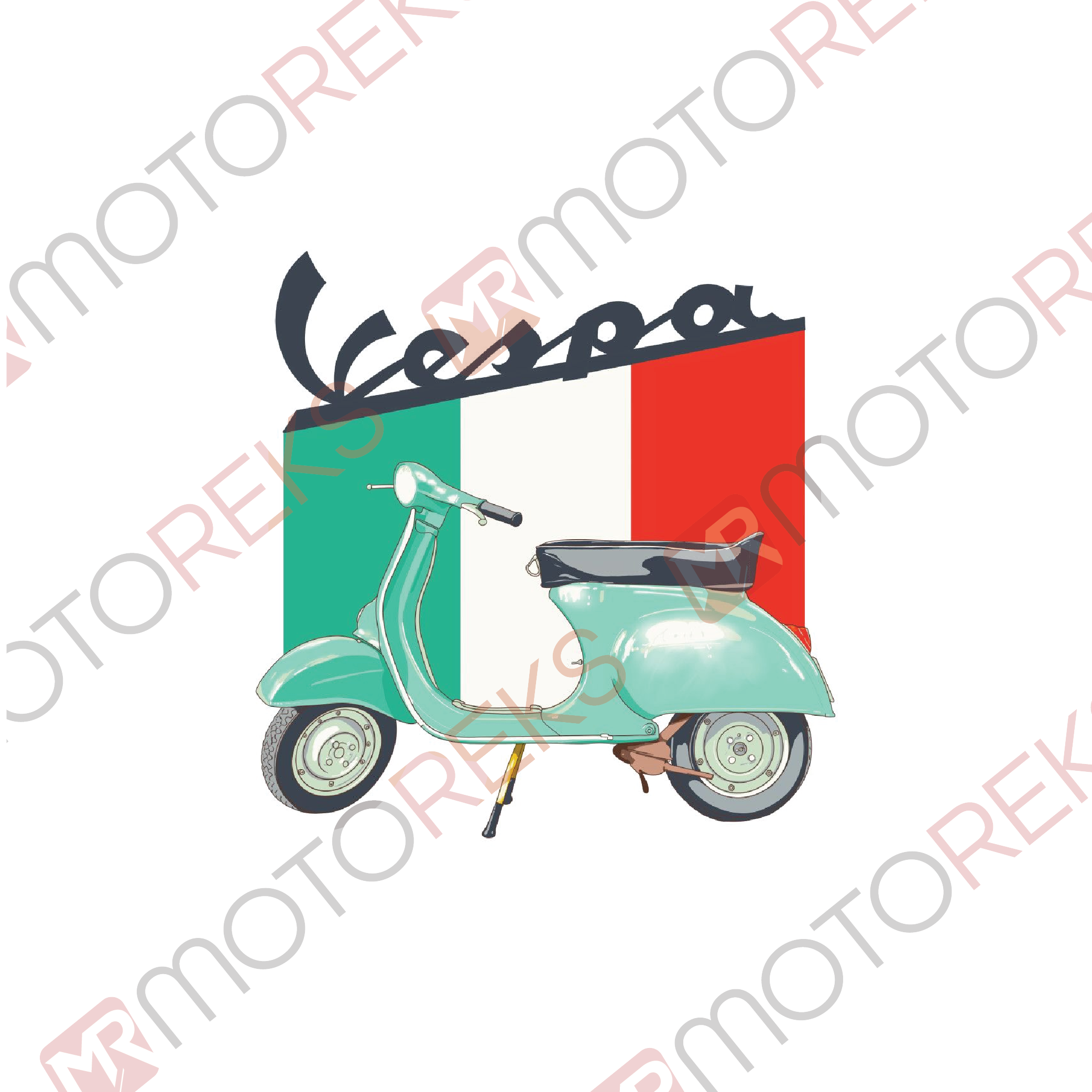 Vespa Bayrak Sticker - 7x7cm